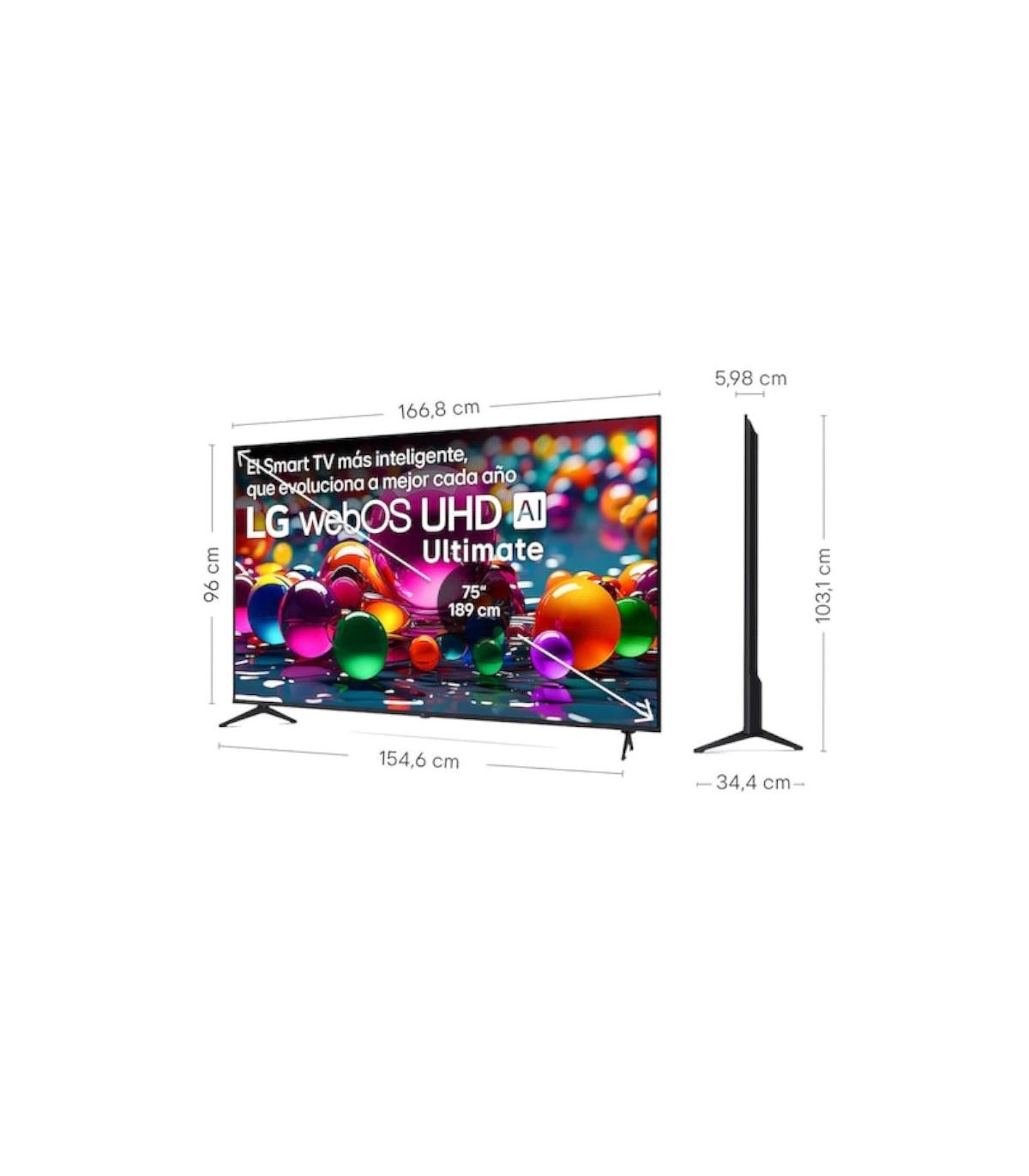 LG 75UA75006LA TV 75" UHD 4K AI STV USB HDMI Bt