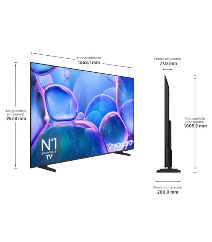 SAMSUNG TV 75" TU75U7025F CRYSTAL UHD SMART TV BT