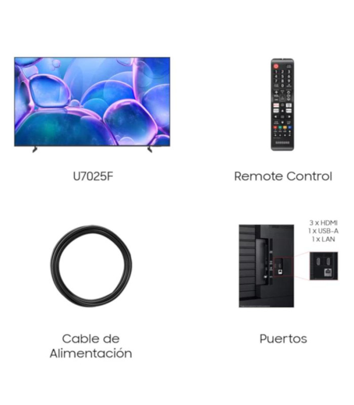 SAMSUNG TV 75" TU75U7025F CRYSTAL UHD SMART TV BT