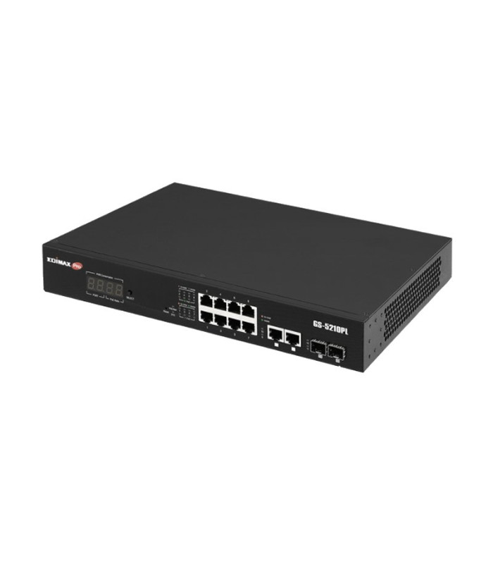 Edimax GS-5210PL Switch 10xGb PoE+ 2xSFP Surve