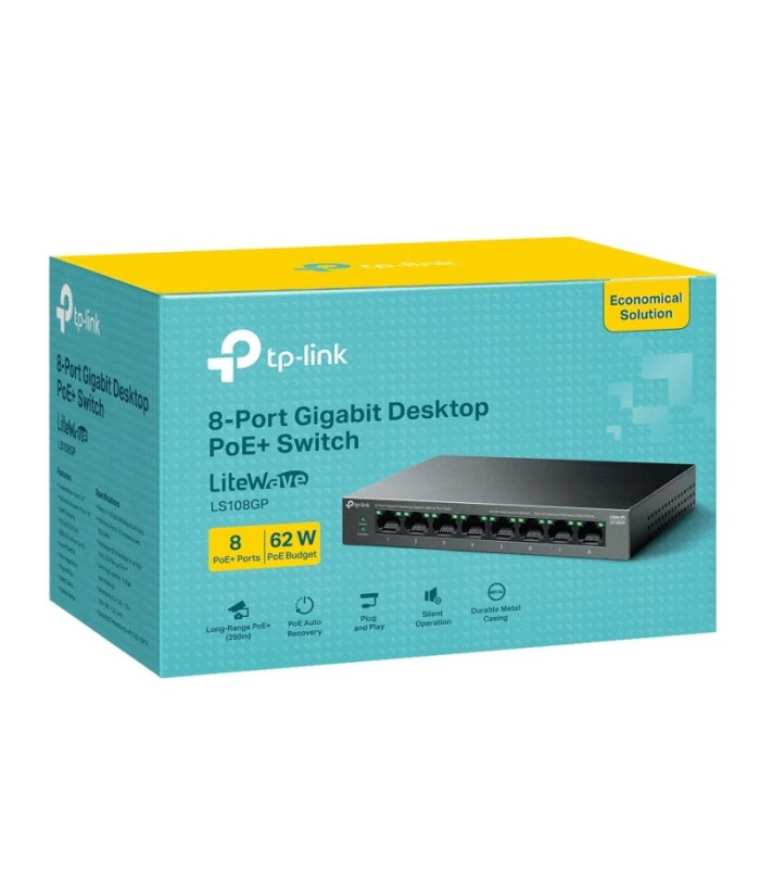 TP-Link LS108GP Switch 8xGb PoE+ 62W Desktop