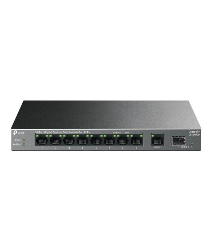 TP-Link LS1210GP Switch 8xG PoE+ 1xGb 1xSFP 61W