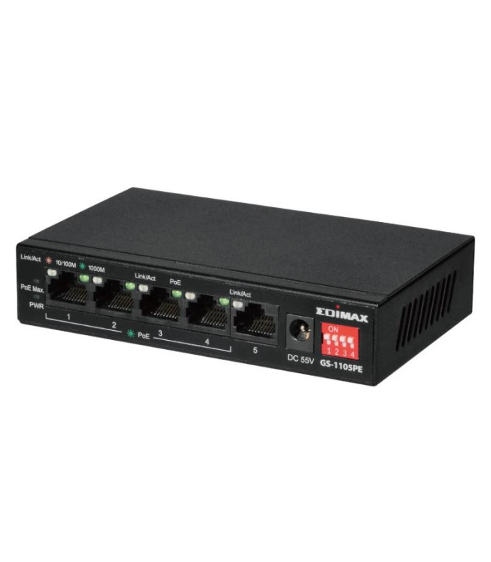 Edimax GS-1105PE Swithc 5xGbE (4PoE+) LR