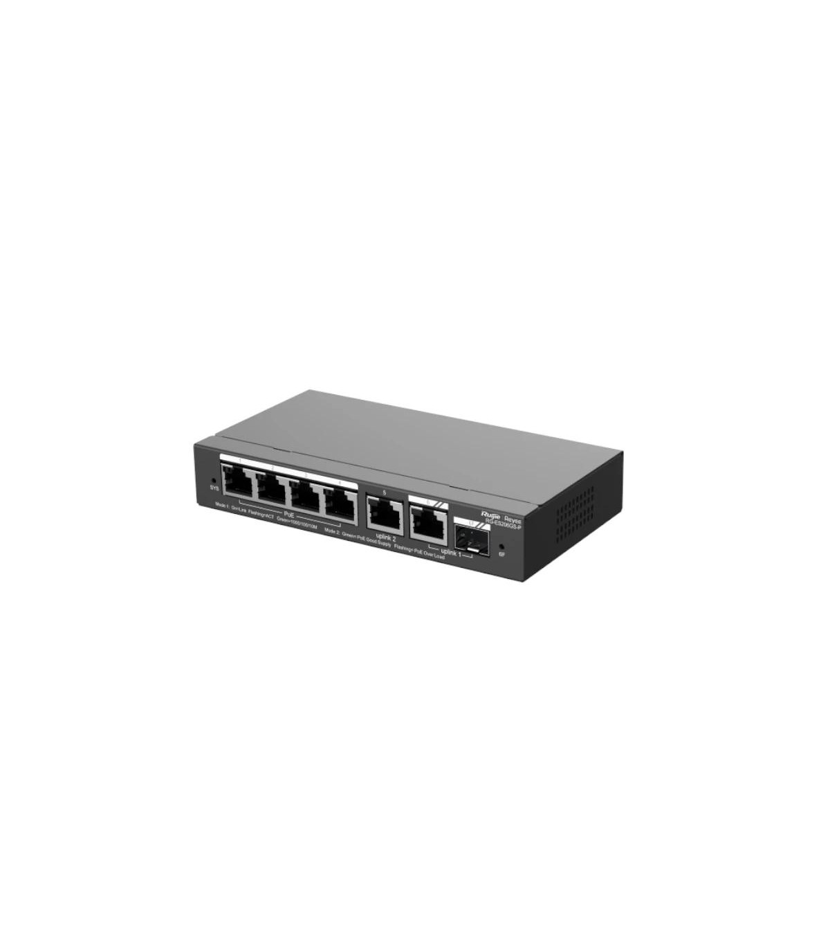 Reyee ES206GS-P Switch 4xPoE 2xGbE 1xSFP(C) 54W