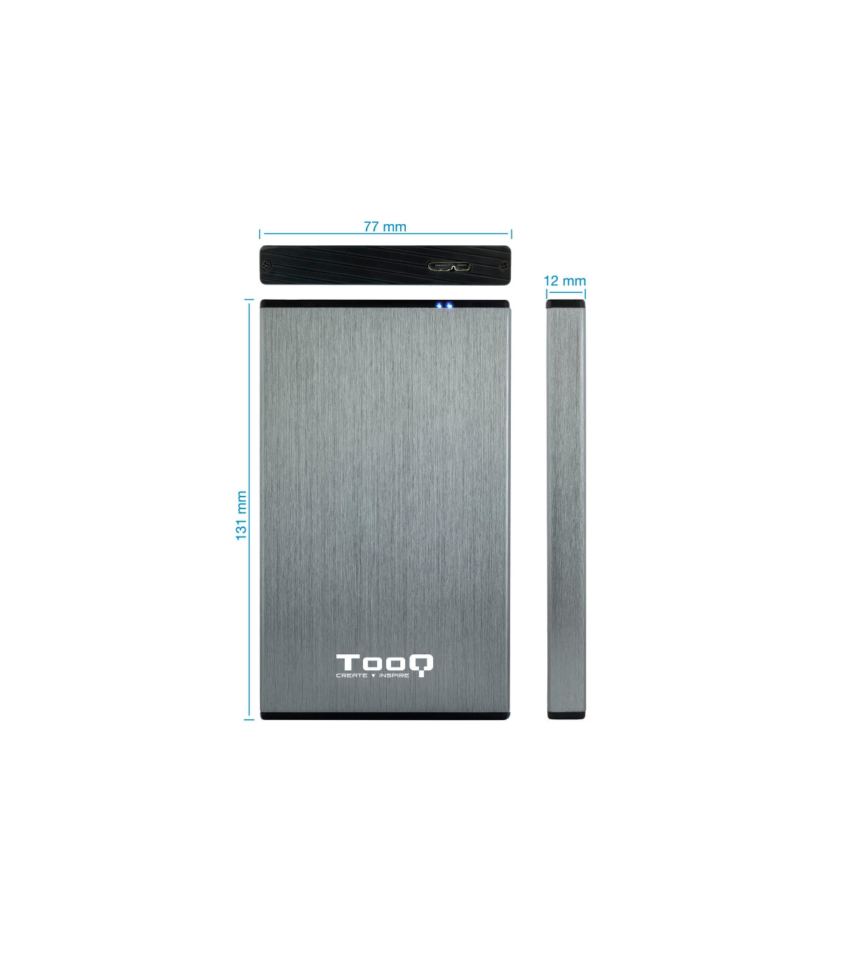 Tooq TQE-2527G Caja HDD 2.5" USB 3.1 Gen1/USB 3.0
