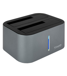 Tooq TQDS-805G Dock Station Doble Bahía HDD Gris