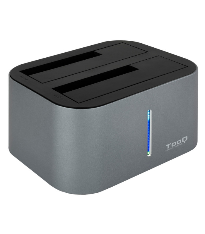 Tooq TQDS-805G Dock Station Doble Bahía HDD Gris