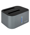 Tooq TQDS-805G Dock Station Doble Bahía HDD Gris