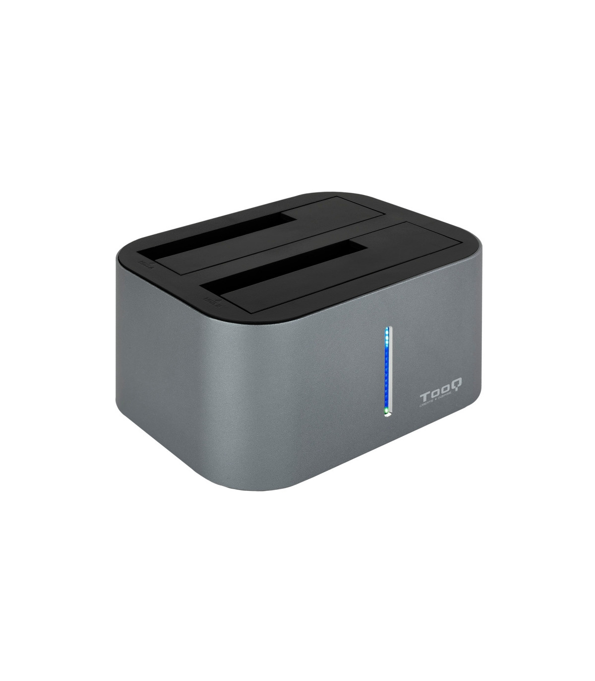 Tooq TQDS-805G Dock Station Doble Bahía HDD Gris