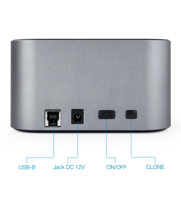Tooq TQDS-805G Dock Station Doble Bahía HDD Gris