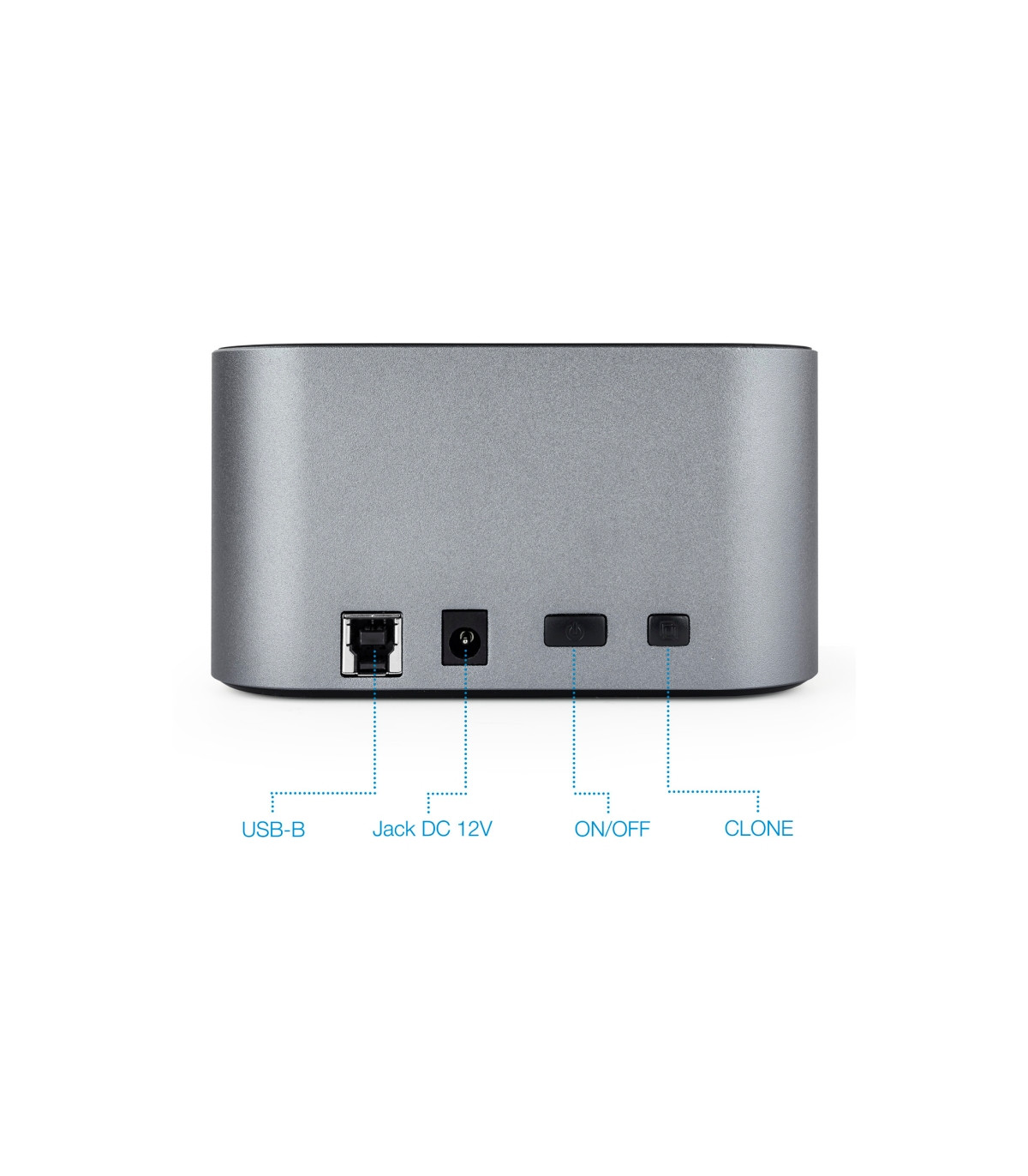 Tooq TQDS-805G Dock Station Doble Bahía HDD Gris