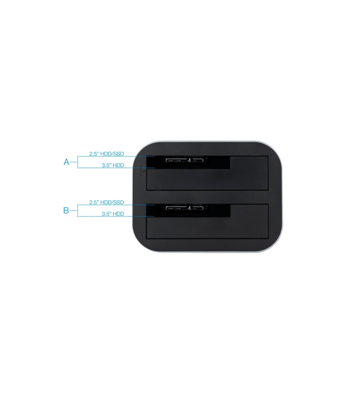 Tooq TQDS-805G Dock Station Doble Bahía HDD Gris