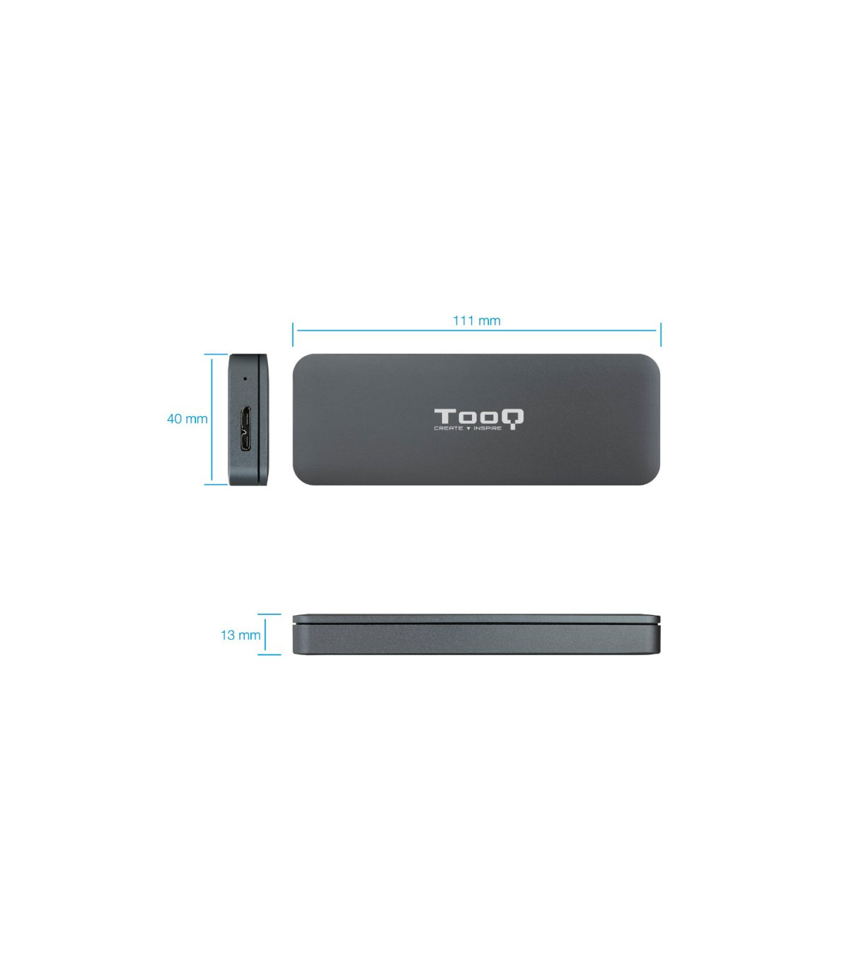 Tooq Caja Externa para discos SSD M.2 NGFF USB