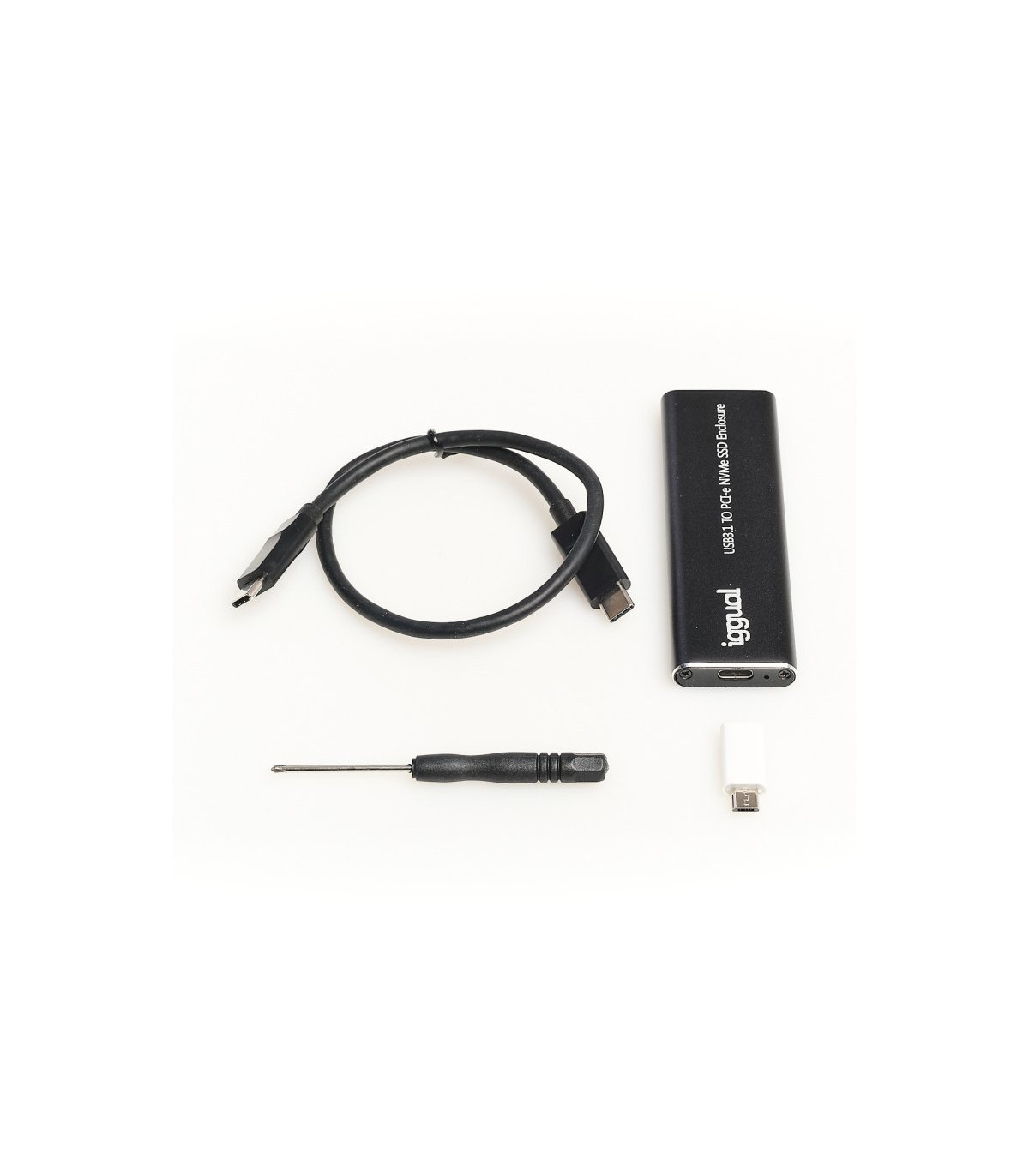 iggual Caja externa USB-C 3.1 SSD M.2 NVMe y SATA