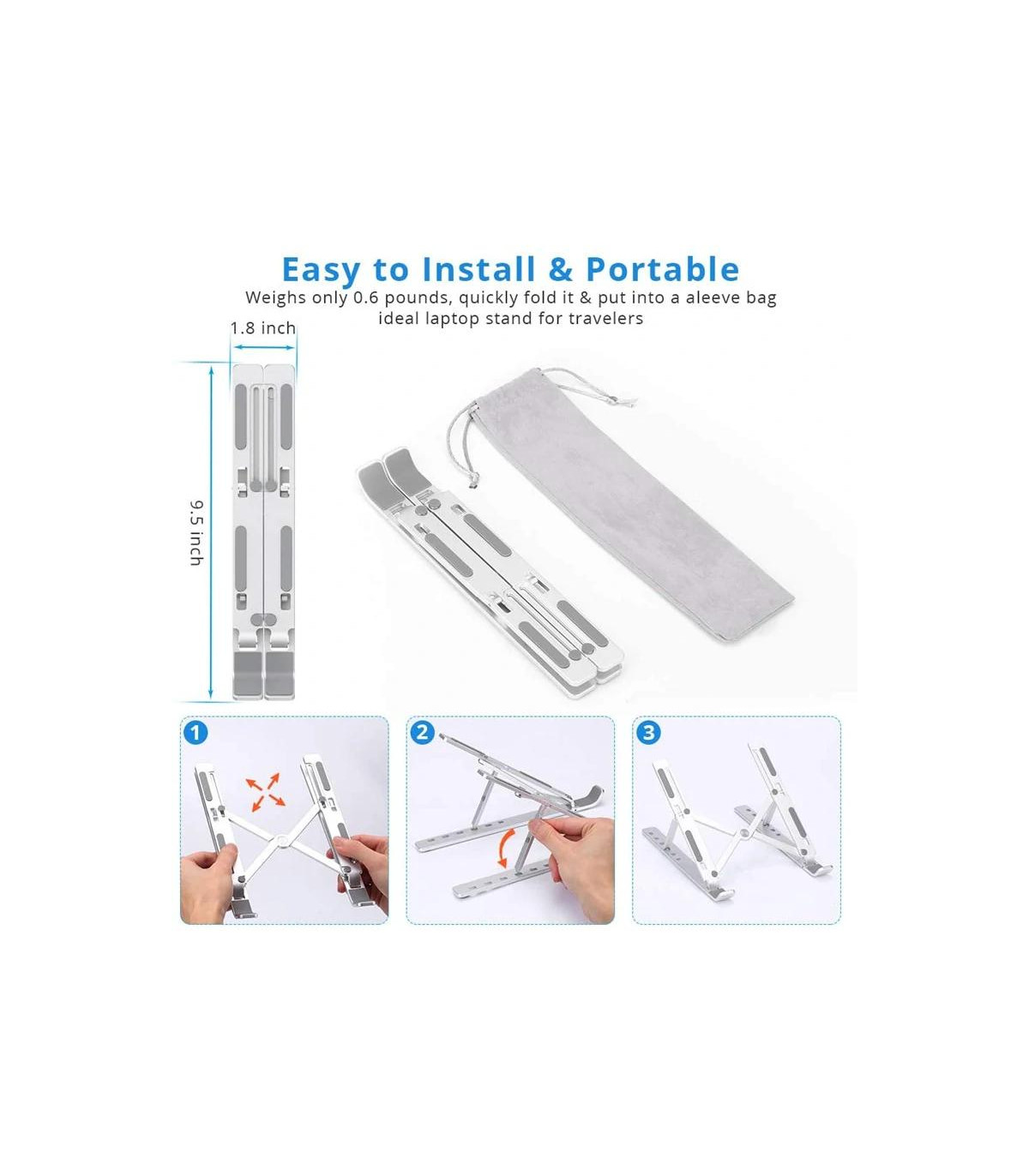 Ewent EW1266 soporte portatil viaje aluminio hasta