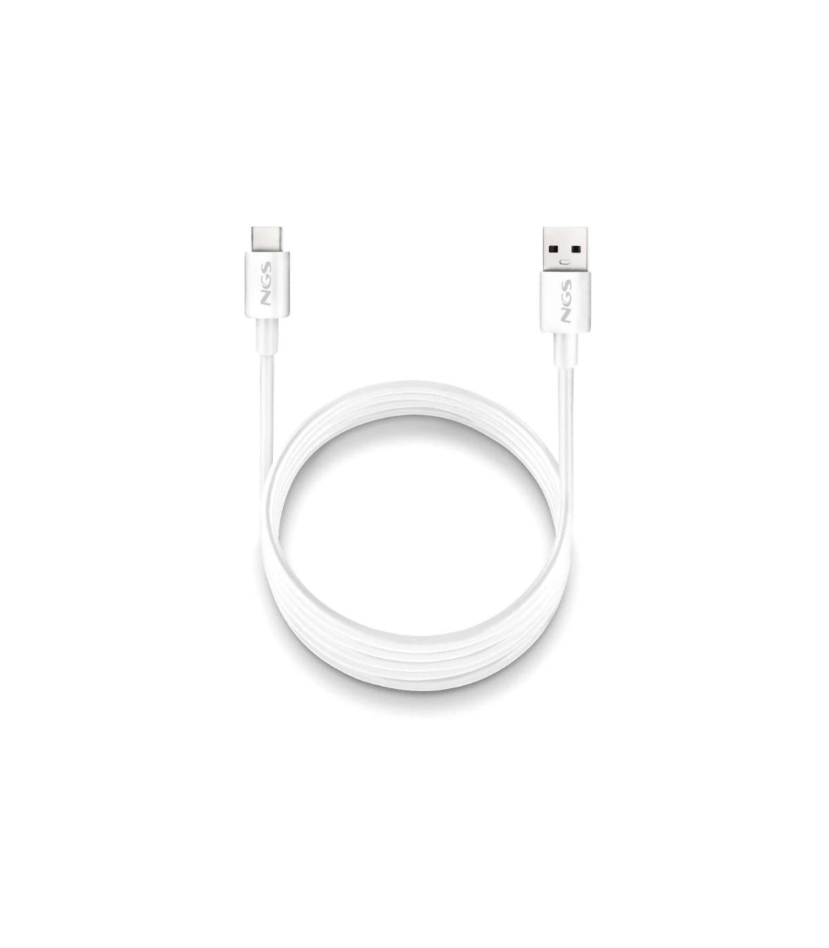NGS CABLE CARGA RAPIDA USB-A A USB-C 1M BLANCO