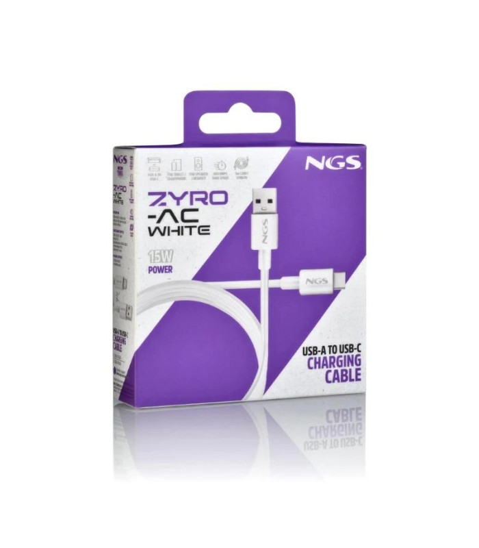 NGS CABLE CARGA RAPIDA USB-A A USB-C 1M BLANCO
