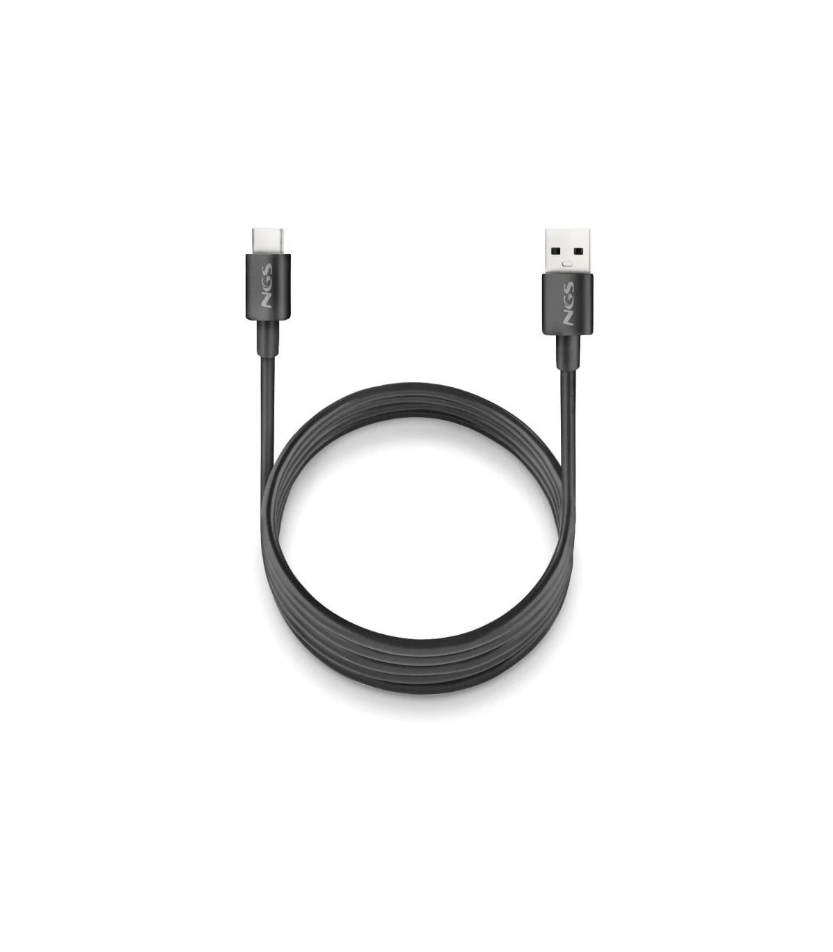 NGS CABLE CARGA RAPIDA USB-A A USB-C 1M NEGRO