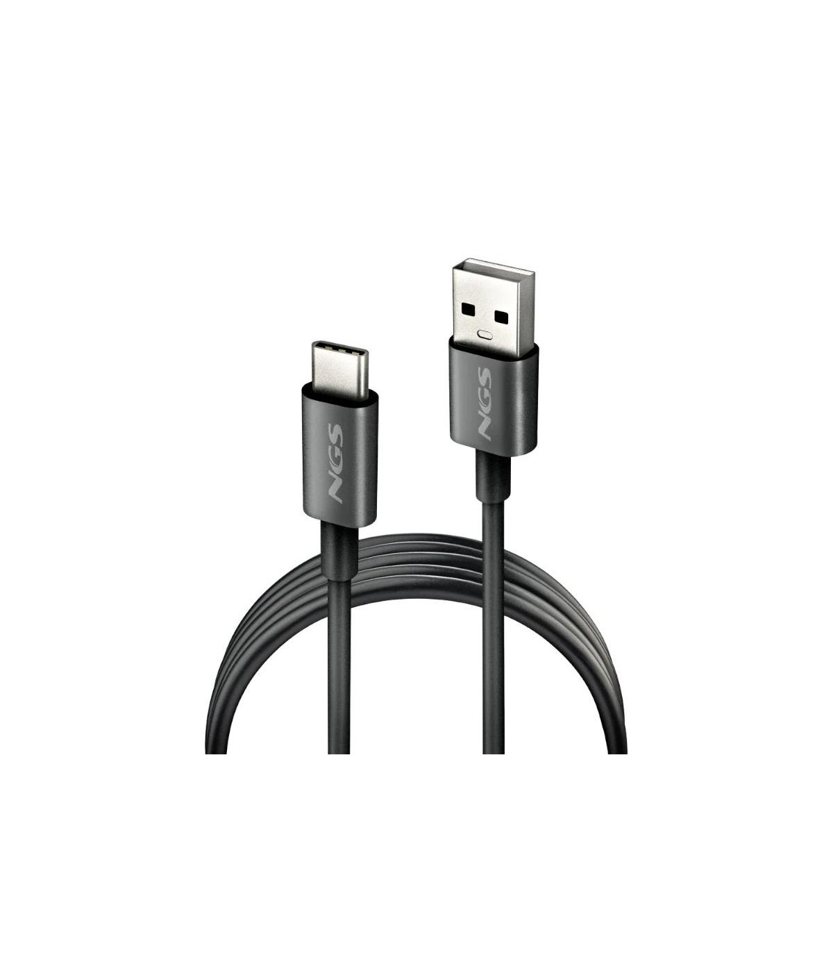 NGS CABLE CARGA RAPIDA USB-A A USB-C 1M NEGRO