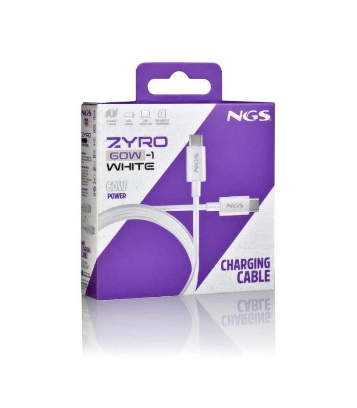 NGS CABLE CARGA RAPIDA USB-C A USB-C 1M BLANCO