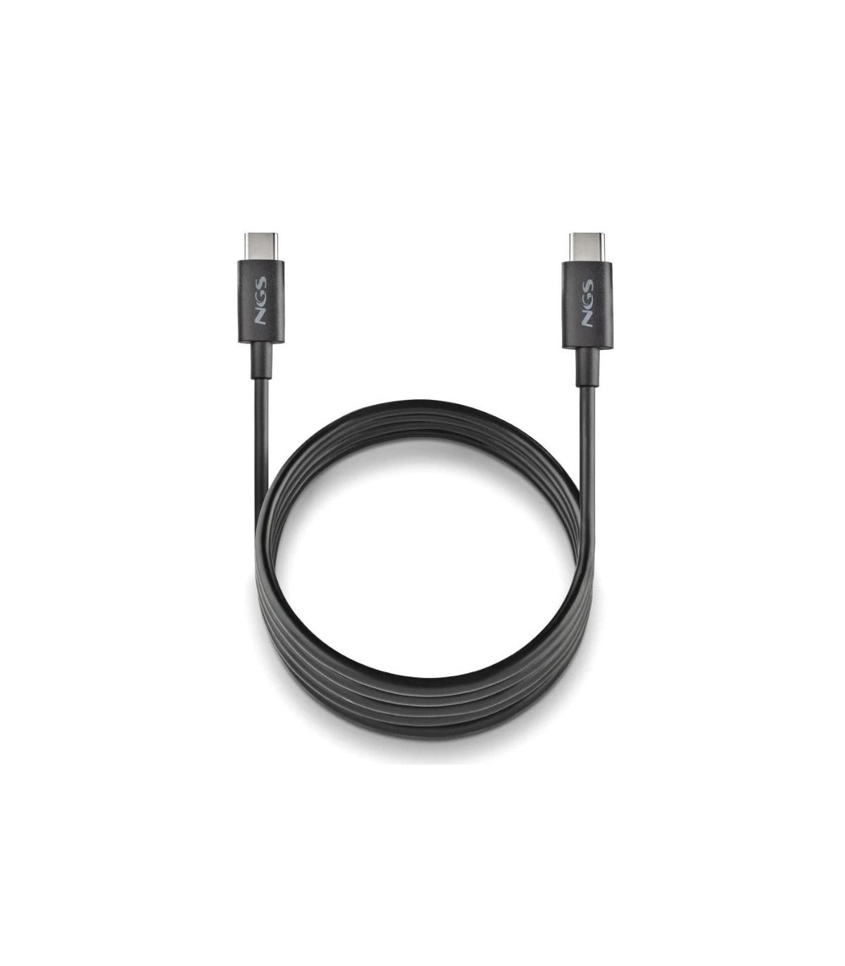 NGS CABLE CARGA RAPIDA USB-C A USB-C 1M NEGRO