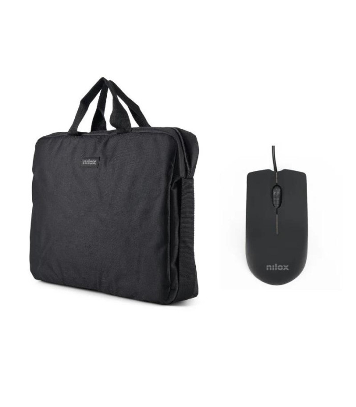NILOX Maletín 15.6"Negro+Ratón USB 1000dpi