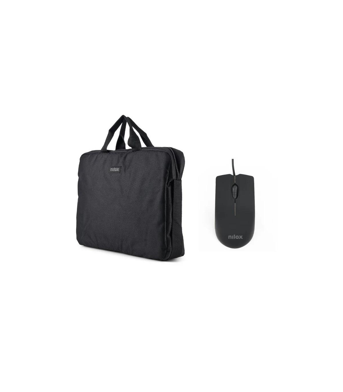 NILOX Maletín 15.6"Negro+Ratón USB 1000dpi