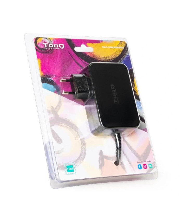 Tooq Cargador portatil GAN USB-C PD 90W Negro