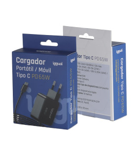 iggual Cargador portátil y móvil tipo C PD 65W