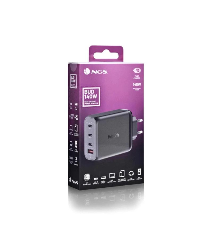 NGS CARGADOR ULTRARAPIDO140W 4 PUERTOS 3USB-C 1 US