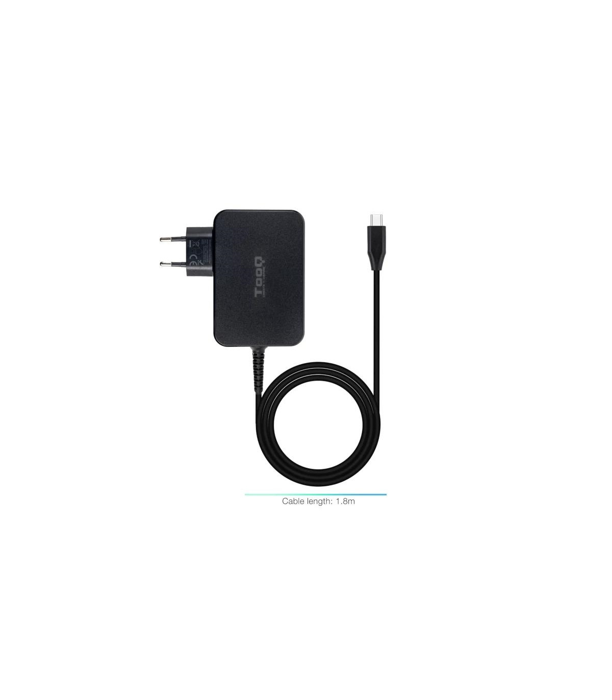 Tooq Cargador portátil GAN USB-C PD 100W Negro