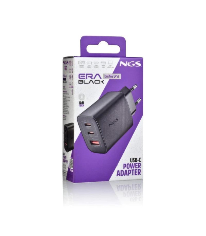 NGS CARGADOR GAN ULTRARAPIDO 65W USB-C+ USB-A