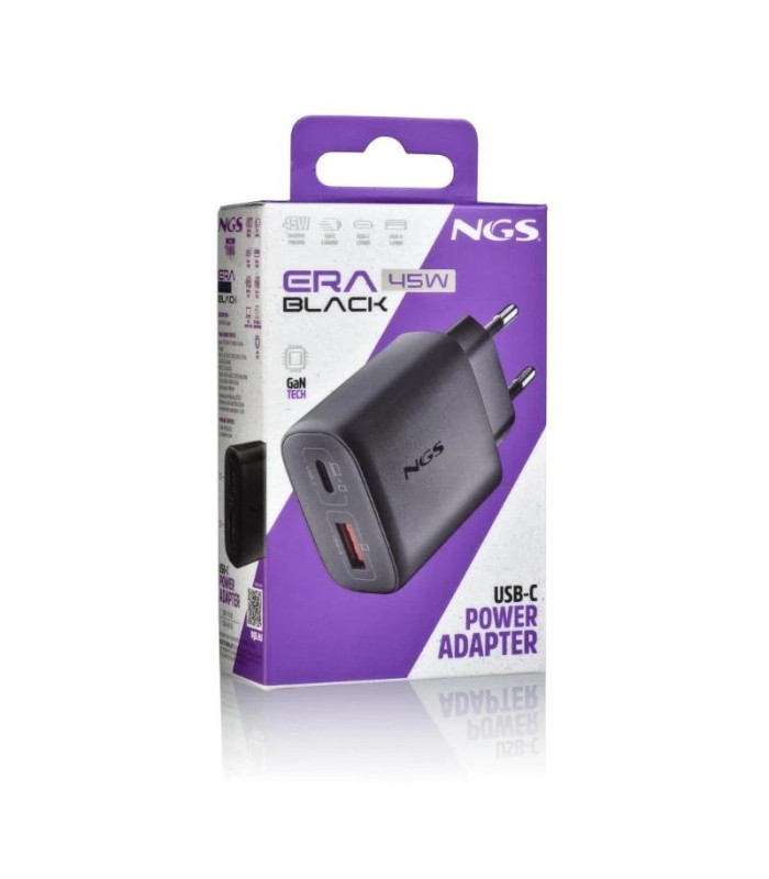 NGS CARGADOR GAN ULTRARAPIDO 45W USB-C+ USB-A
