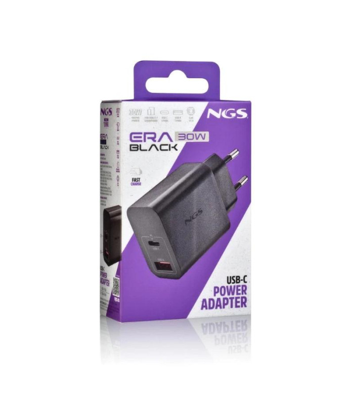 NGS CARGADOR GAN ULTRARAPIDO 30W USB-C+ USB-A