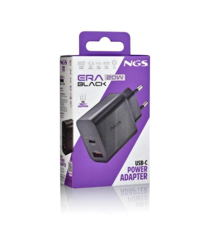 NGS CARGADOR GAN ULTRARAPIDO 20W USB-C+ USB-A