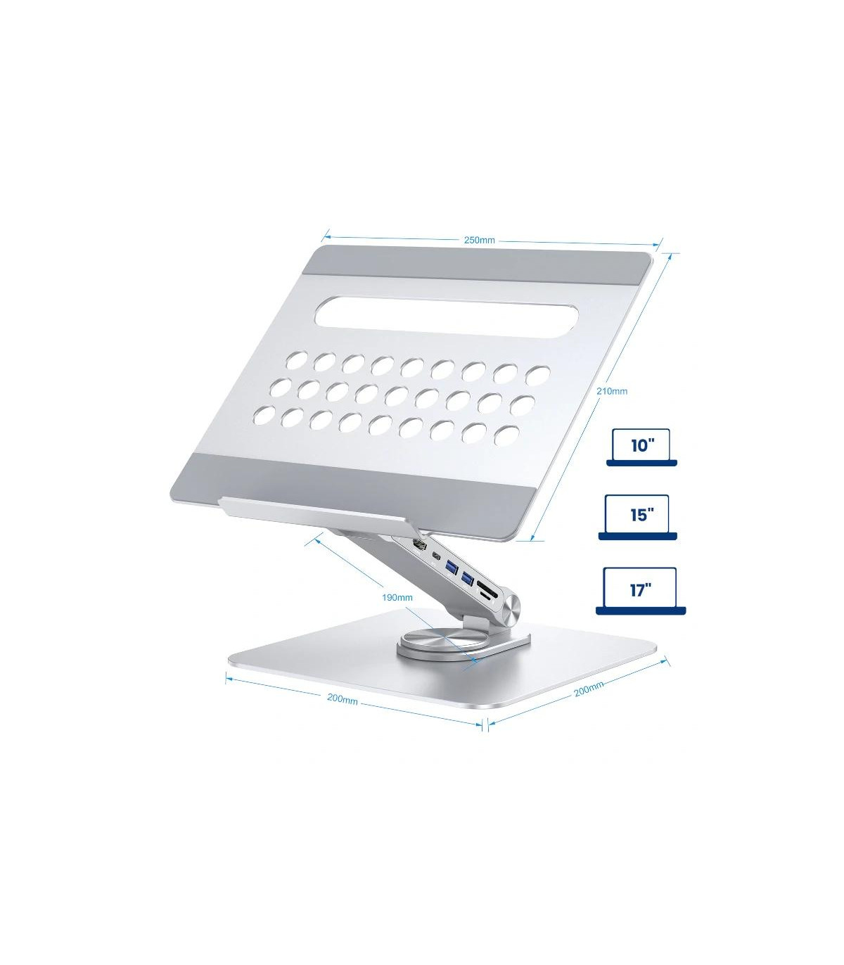 EWENT Soporte Giro 360º y DockingStation 7 en 1