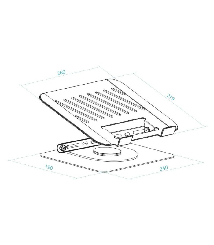 Tooq Soporte mesa 360º dispositivos 11-17" Plata
