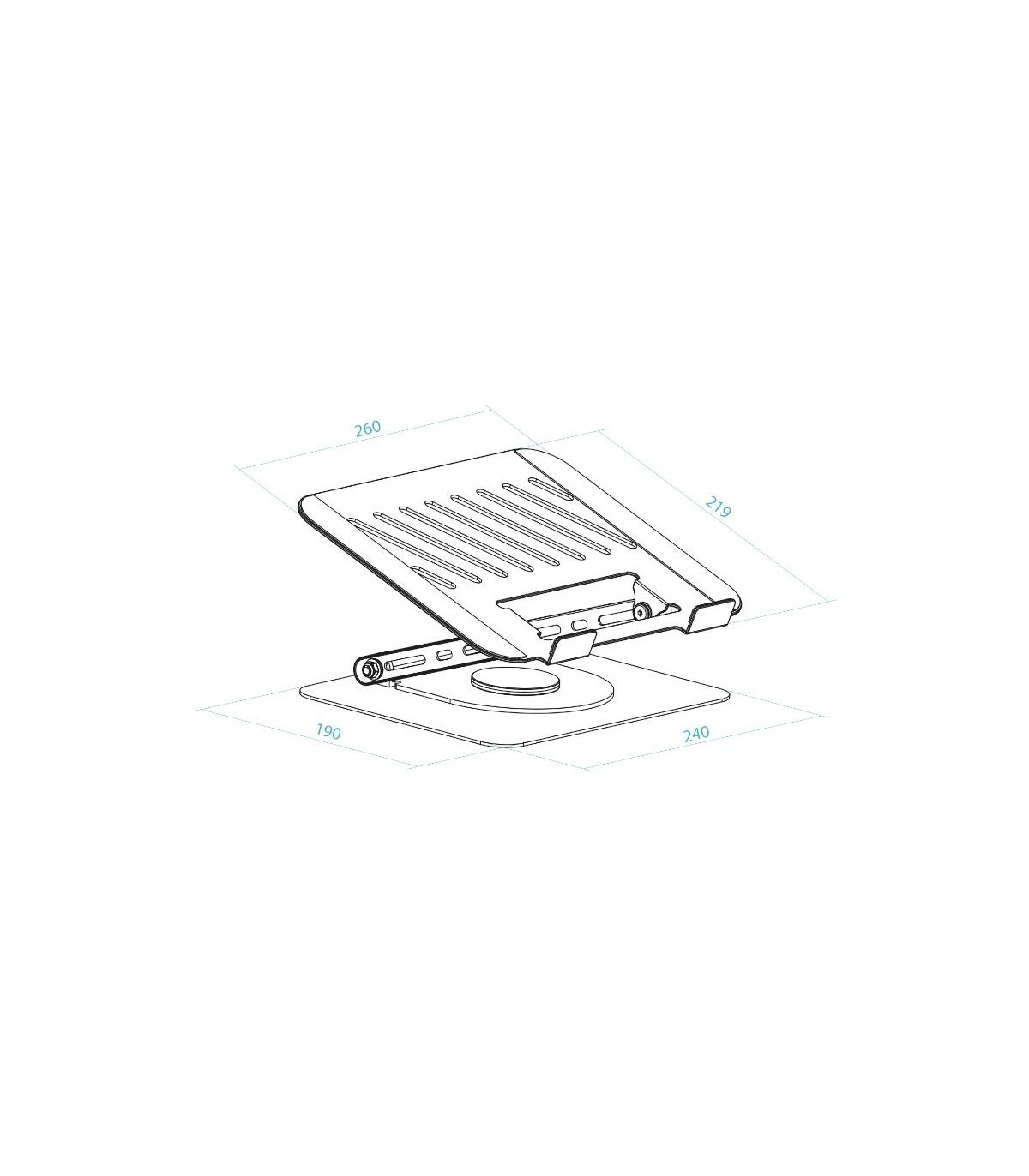 Tooq Soporte mesa 360º dispositivos 11-17" Plata