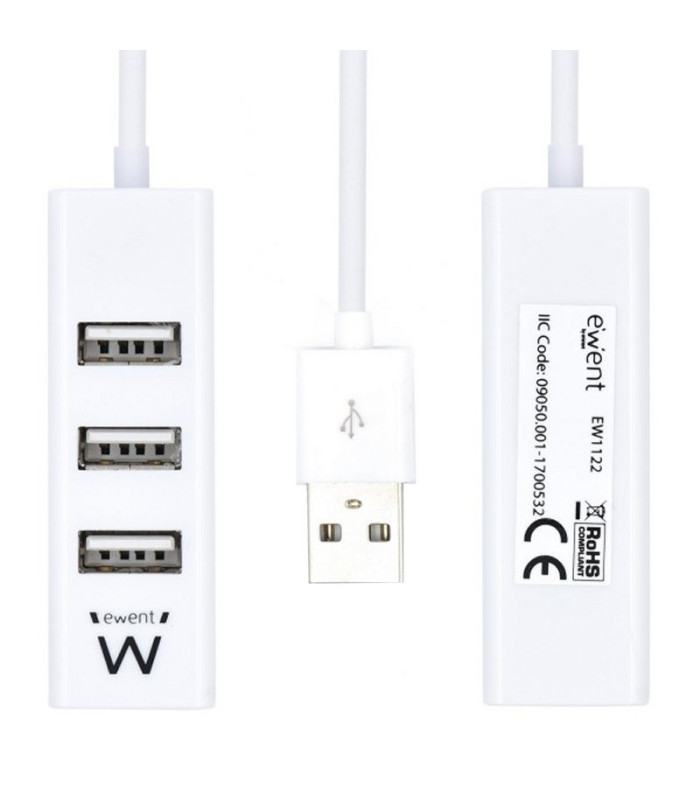 EWENT EW1122 MINI-HUB USB 4 PUERTOS BLANCO