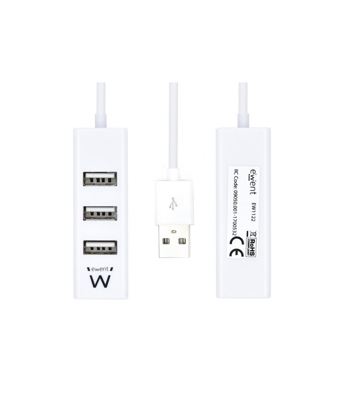 EWENT EW1122 MINI-HUB USB 4 PUERTOS BLANCO