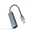Nanocable Hub USB 3.0 4 x USB 3.0 10cm. Gris