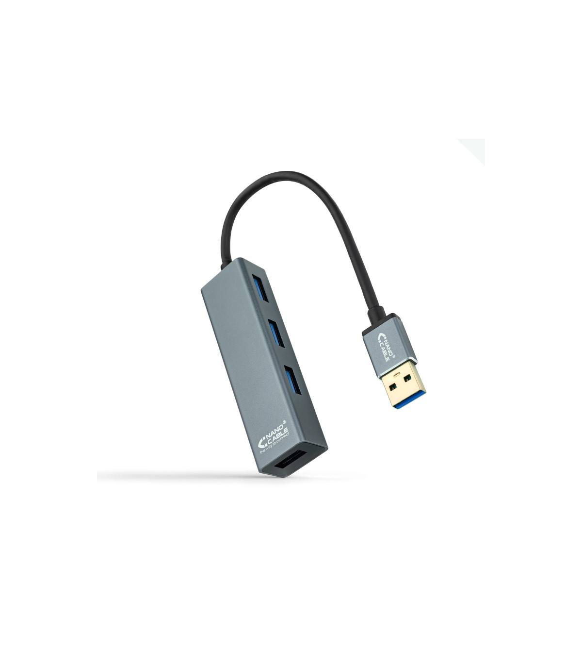 Nanocable Hub USB 3.0 4 x USB 3.0 10cm. Gris