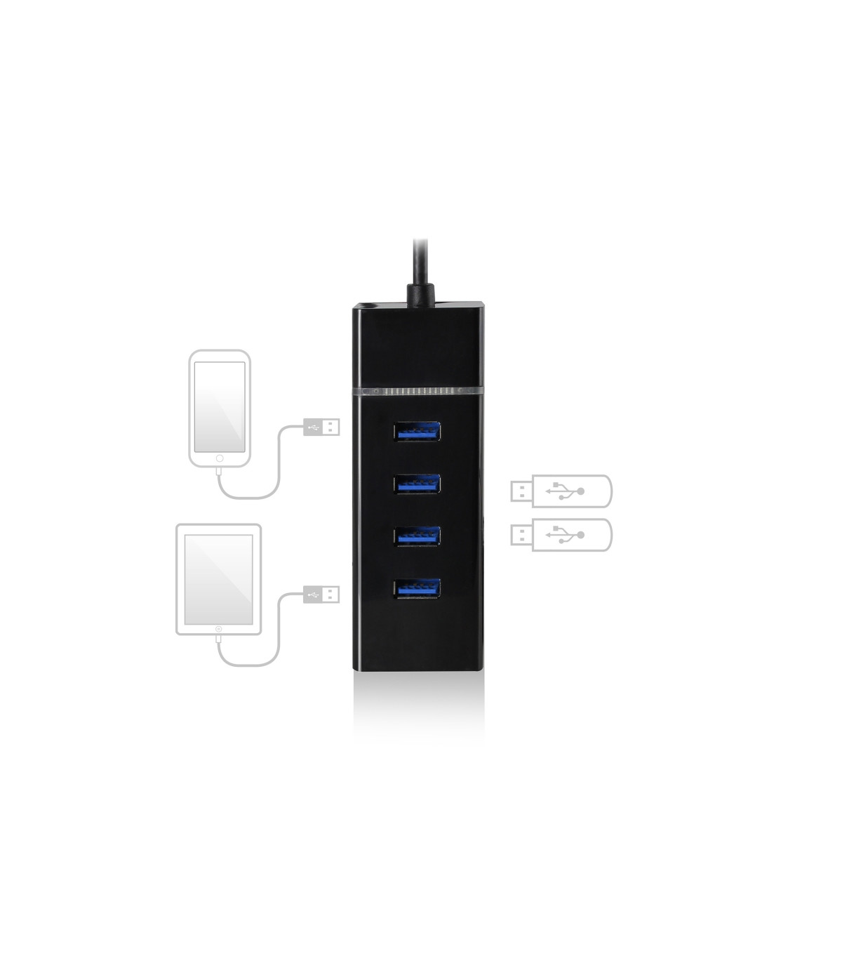 Ewent E1137 HUB USB TIPO C 4 PUEROS USB 3.1
