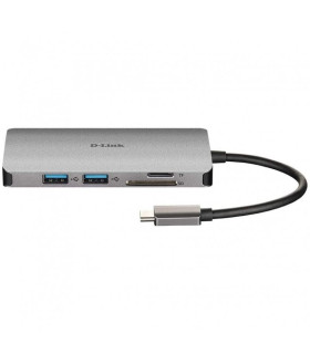 D-Link DUB-M810 Hub USB-C 8 en 1 HDMI/Eth/CardRead