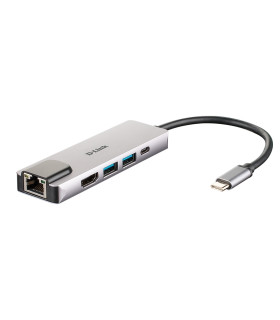 D-Link DUB-M520 Hub USB-C HDMI/2USB 3.0/USB-C/Ethe