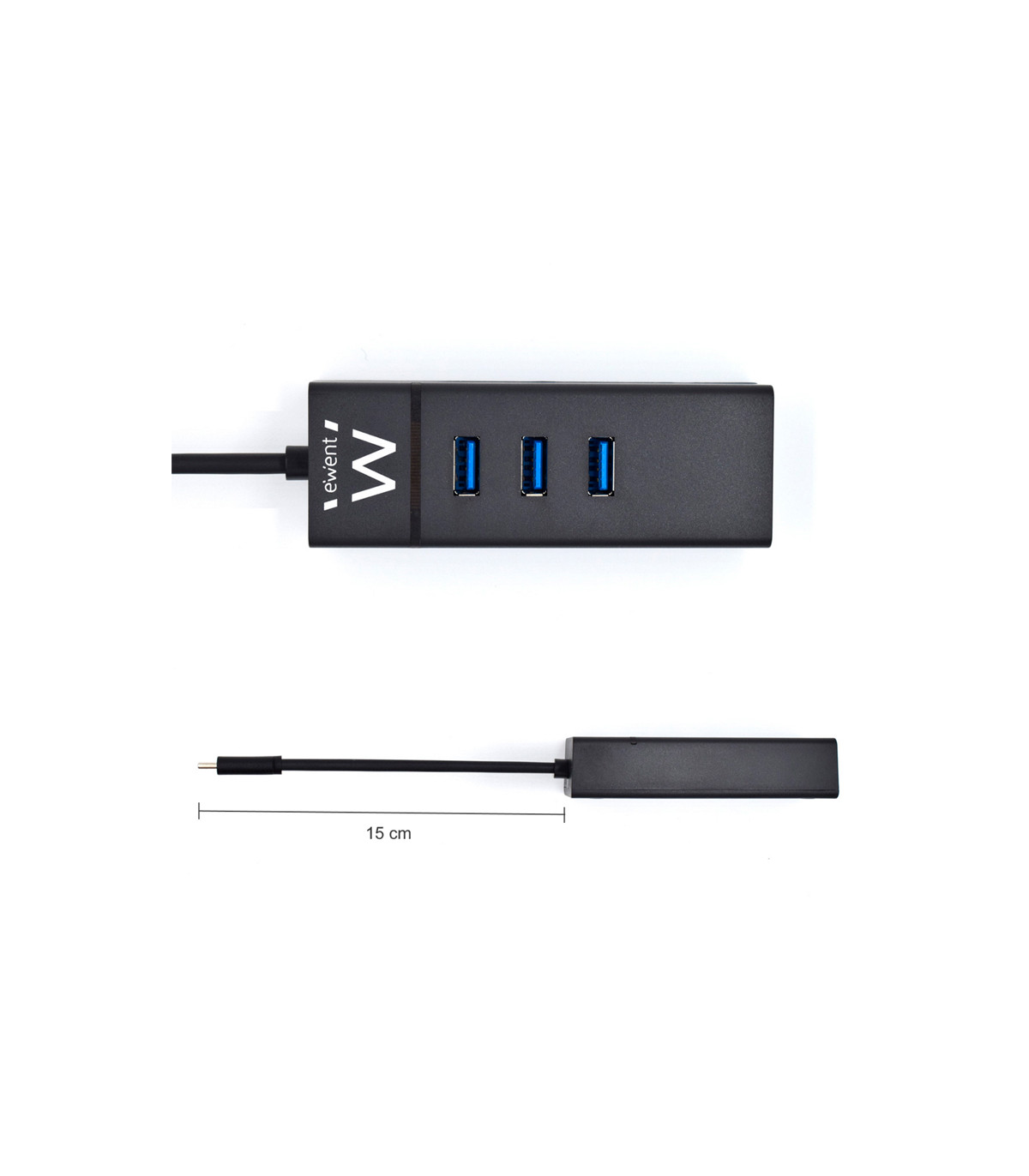 EWENT EW1141 Hub Tipo-C 3Pts.USB 3.1+1pto. GIGABIT