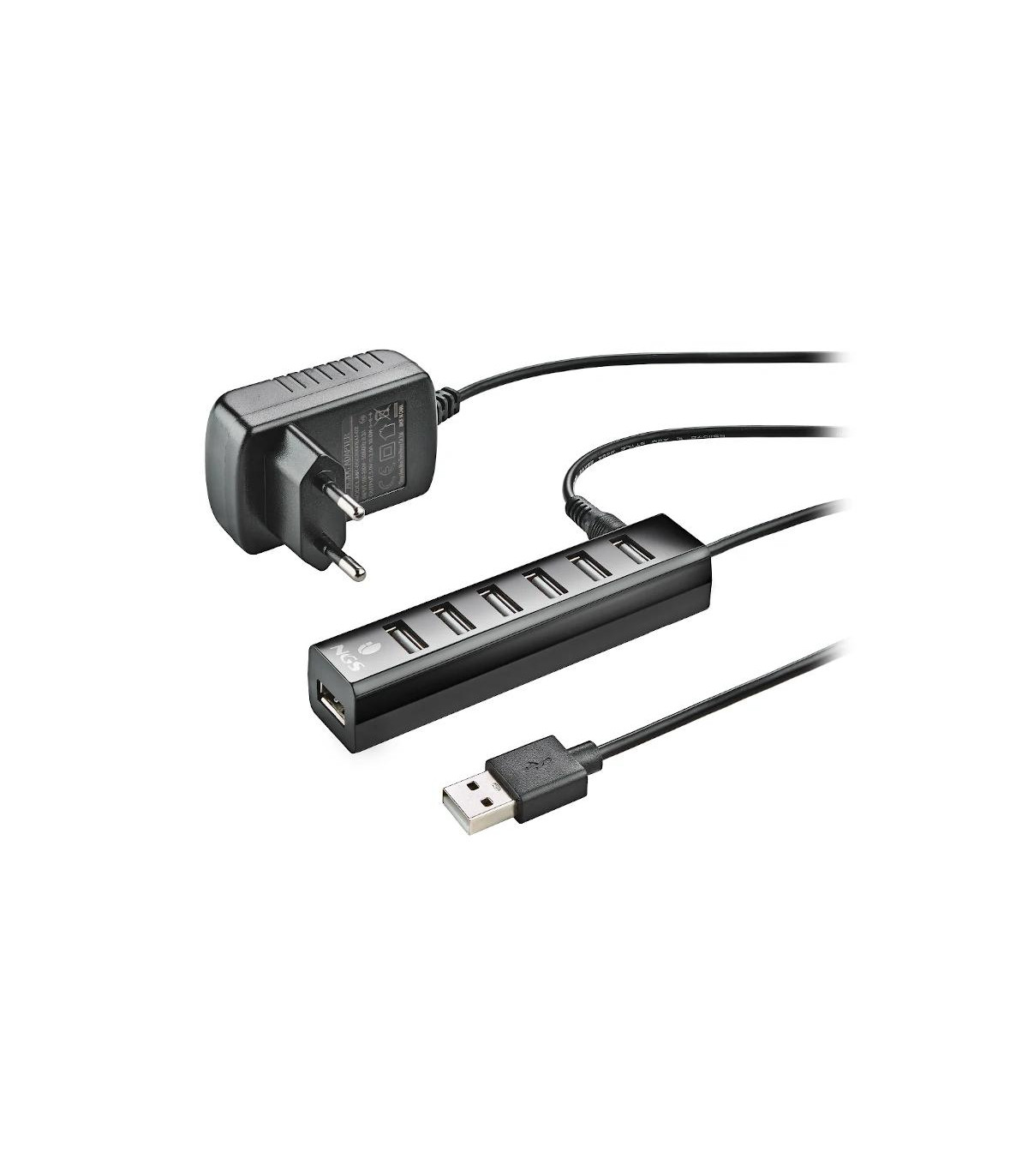 NGS Hub 7 puertos 2.0 con adap.corriente