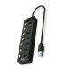 EWENT Hub usb-usb-c 7 ptos interruptor c/alimen.