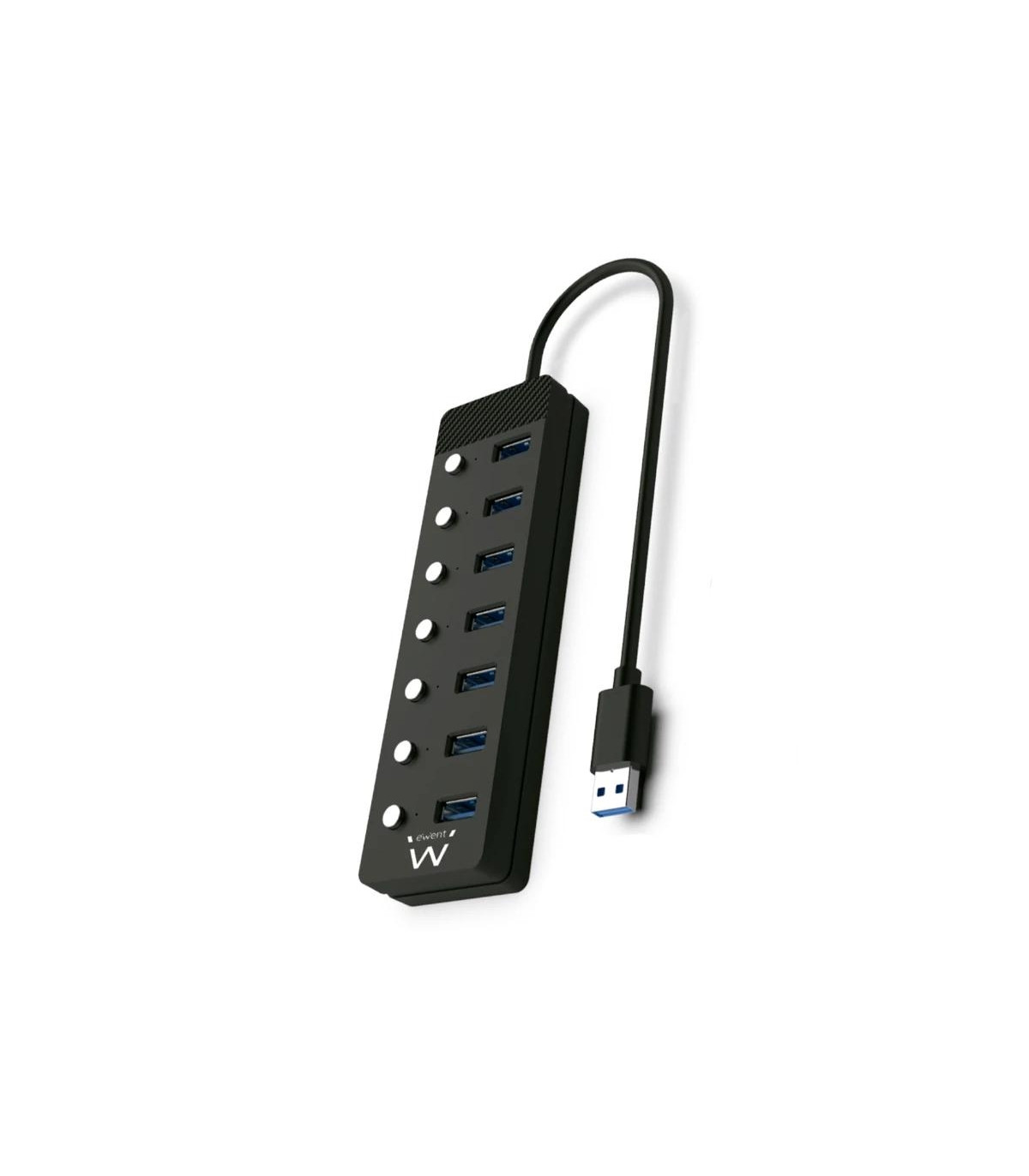 EWENT Hub usb-usb-c 7 ptos interruptor c/alimen.