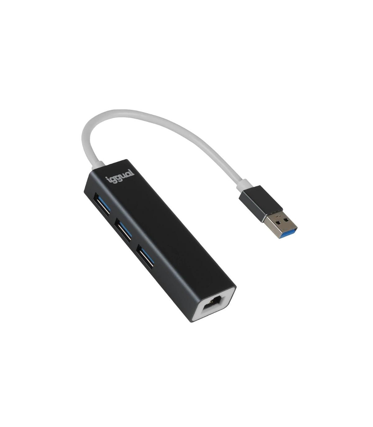 iggual Hub USB-A 3 puertos USB 3.0 + RJ45 Gigabit